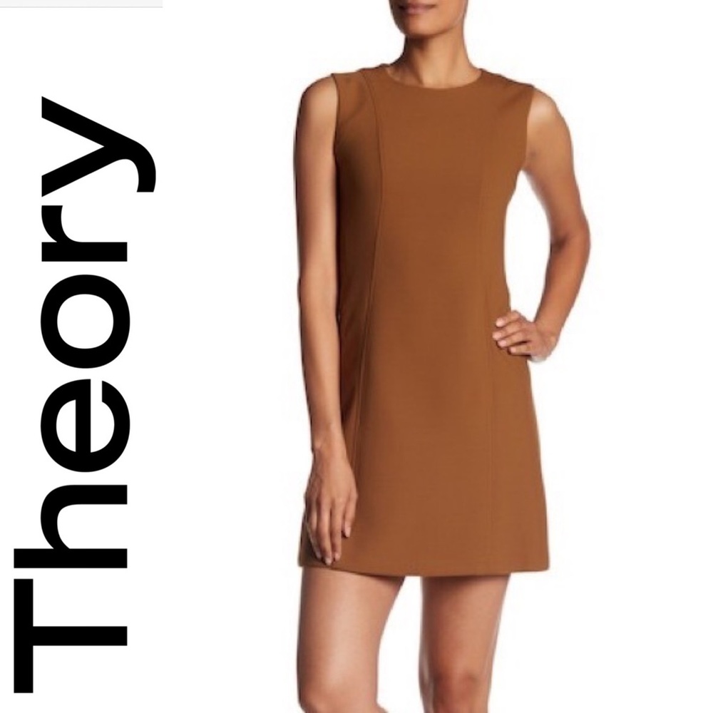 Theory Helaina Pioneer Vicuna Brown sheath dress size 2